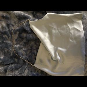 Baby blue silky crop top from SHEIN